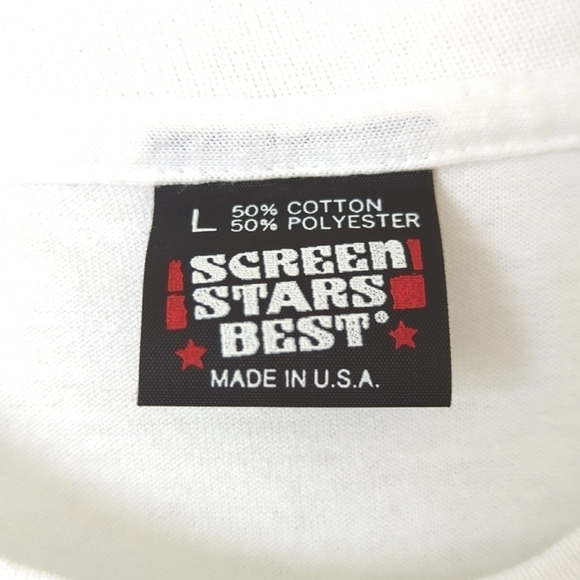 Screen Stars Best 80's Vintage Shells Florida Short Sleeve Crew T-shirt White L - Picture 5 of 9